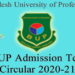BUP Admission Circular 2020-21