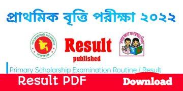 Primary Scholarship Result 2022 (PDF Download)